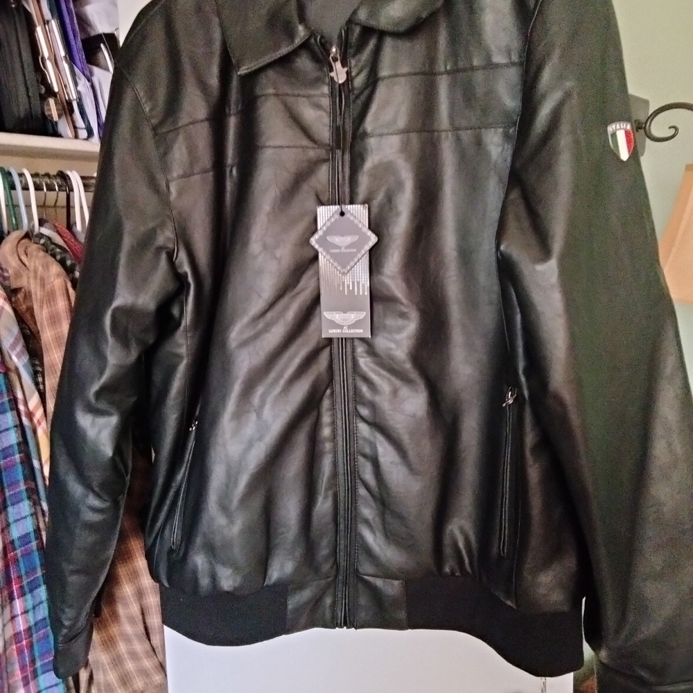 Men's AC brand soft leather jacket